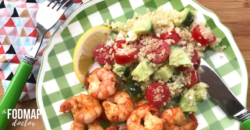Low FODMAP Quinoa Salad with Shrimp
