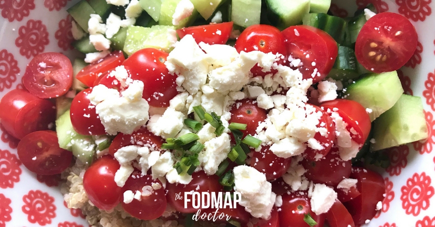 Low FODMAP Quinoa Salad with Shrimp