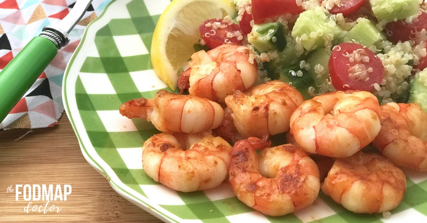 Low FODMAP Greek Salad with Shrimp